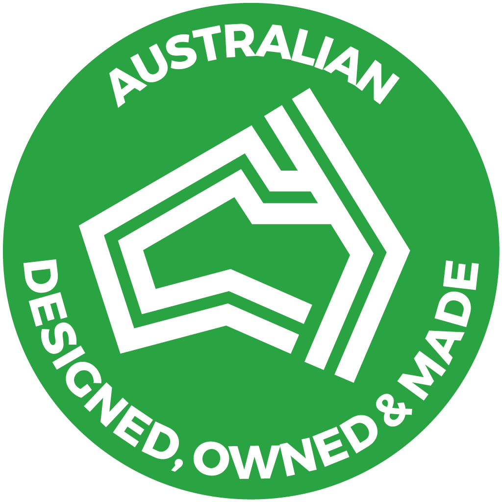 Australian Designed, Owned and Made badge